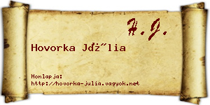 Hovorka Júlia névjegykártya